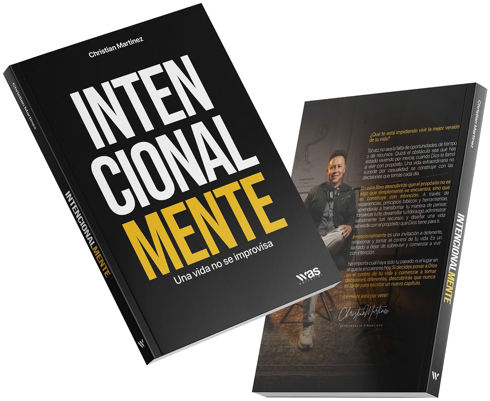 Portada y contraportada del libro Intencionalmente de Christian Martínez, publicado por WAS Editorial
